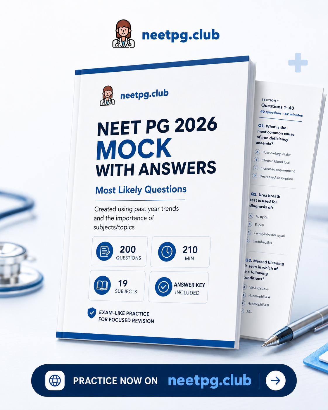 NEET PG 2026 Mock With Answers cover